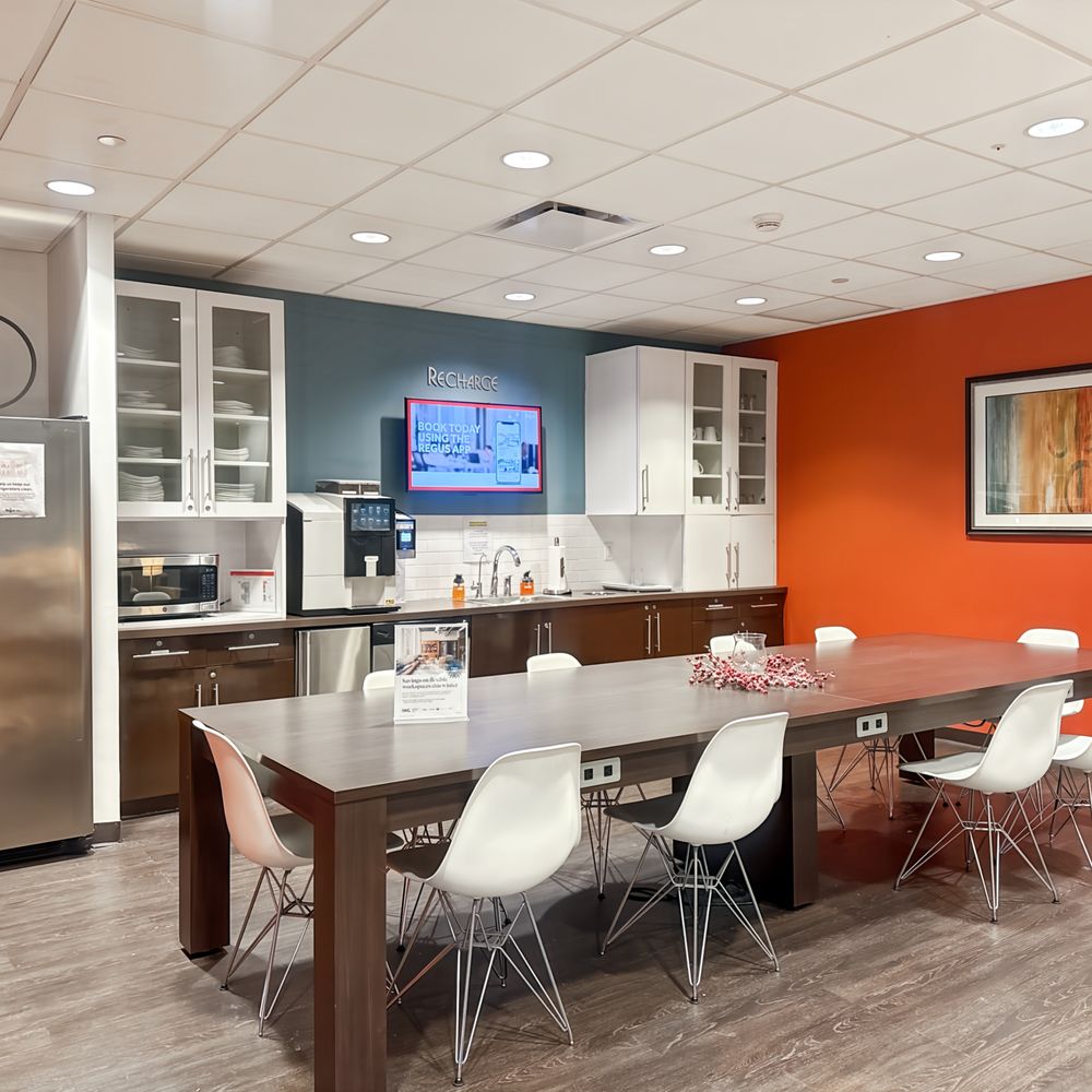Modern clean office kitchen and meeting space